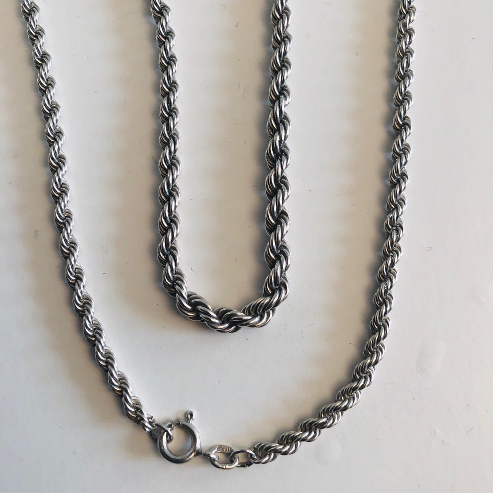 Sterling Silver Rope Necklace - Picture 5 of 5